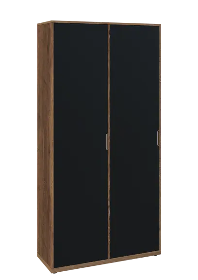 KSR6-81 L skříň šatní, 2x výsuvné ramínko, 2053x1022x400 mm, provedení levé, dub halifax cínový/černá